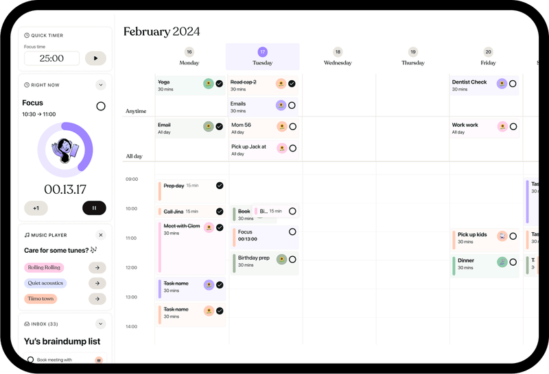 User Interface of Tiimo