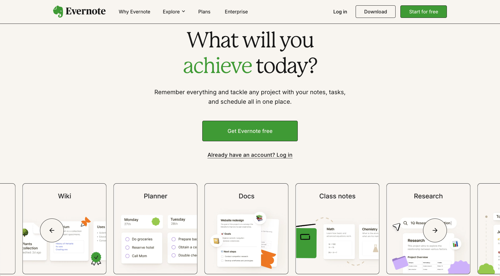Evernote Landing Page