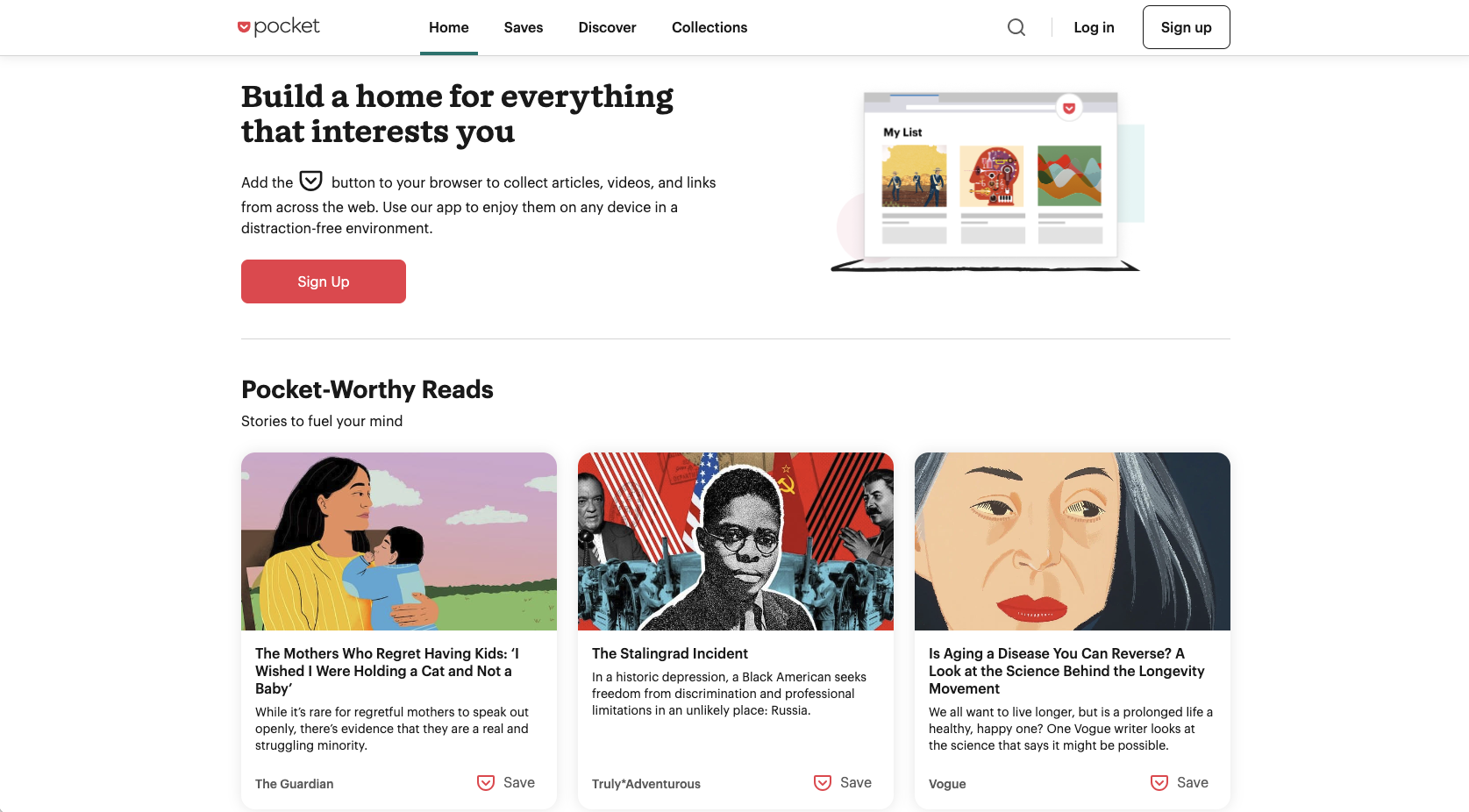 Pocket Landing Page