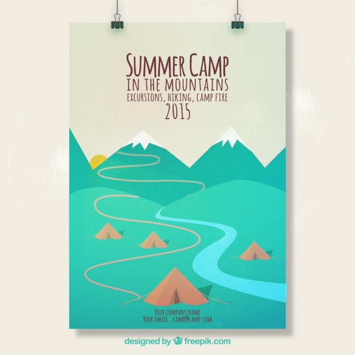 summer camp poster free vector