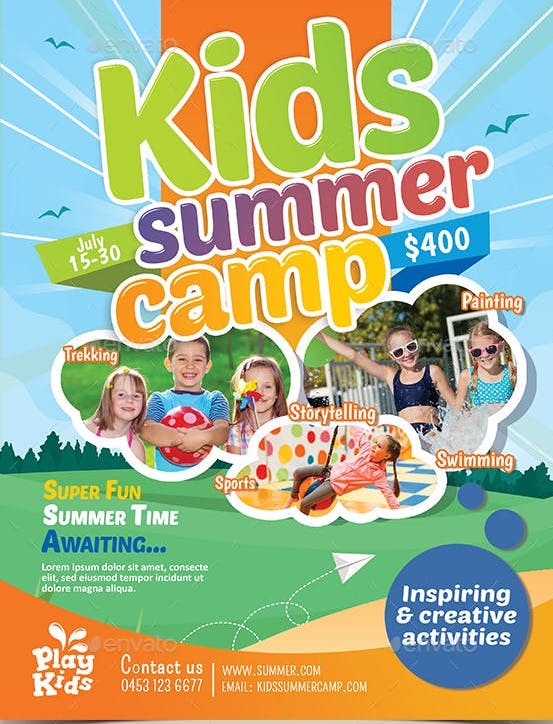 Kids Summer Camp Poster Template