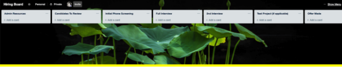 hiring process in Trello