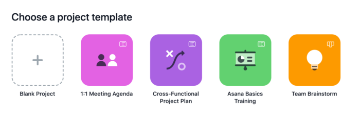 Asana project template