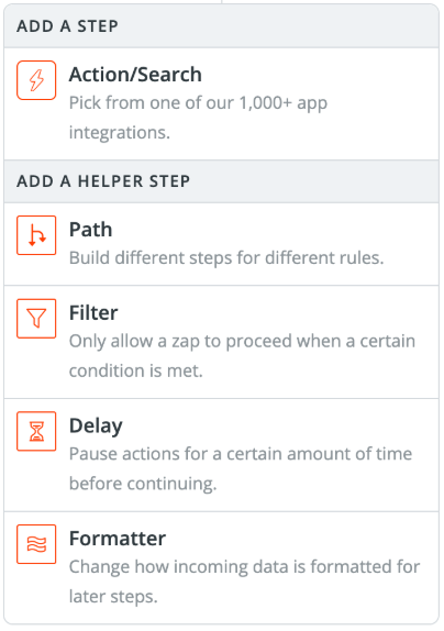 Zapier steps