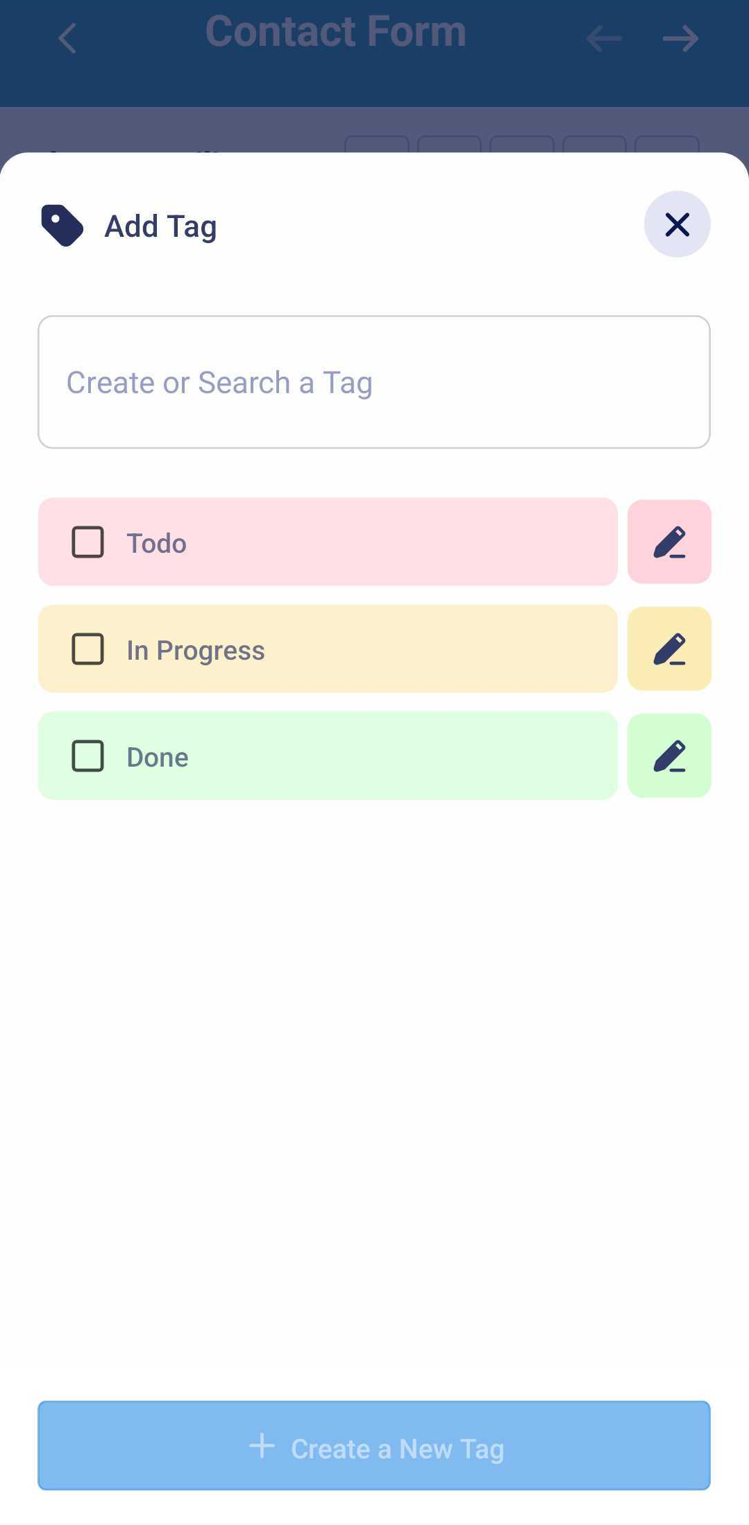 Creación de etiqueta desde la opción de envío en la app Jotform Mobile Forms