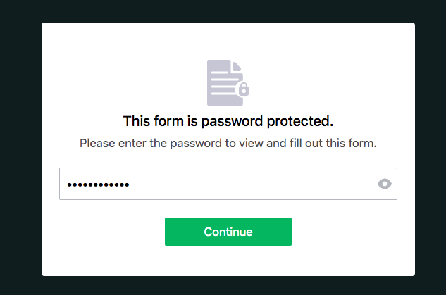 Password protected form password check