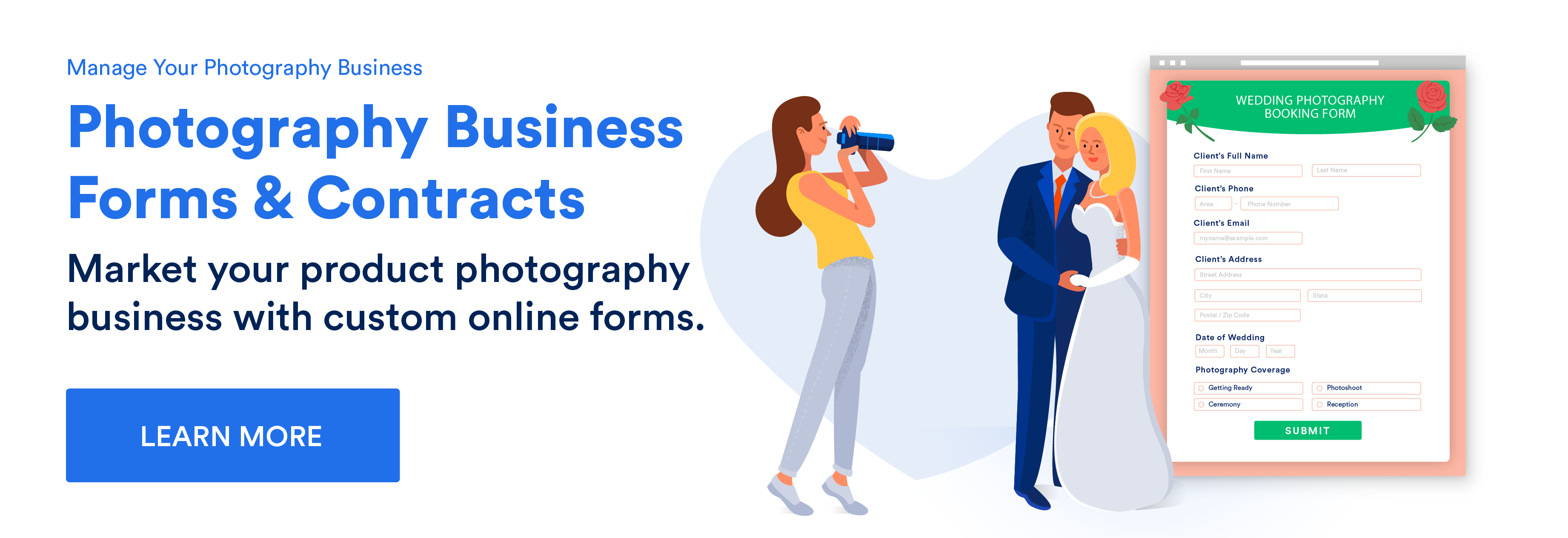 Market your product photography business with custom online forms