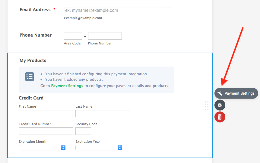 payment settings in jotform form builder