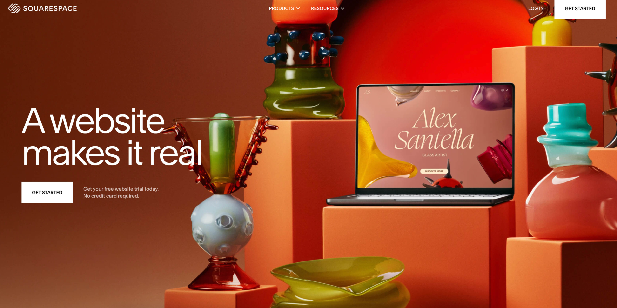squarespace website homepage with the words a website makes it real