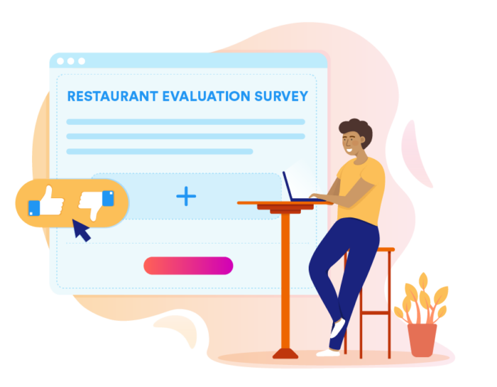 the man is using survey tool