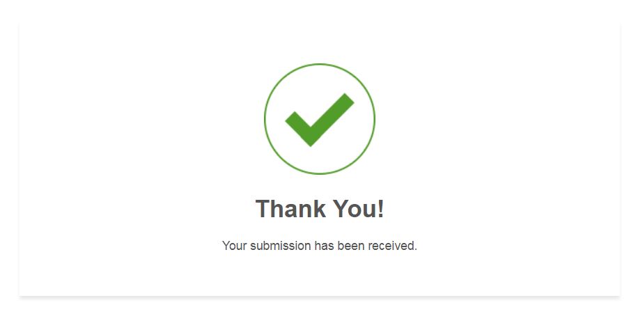 thank you screen