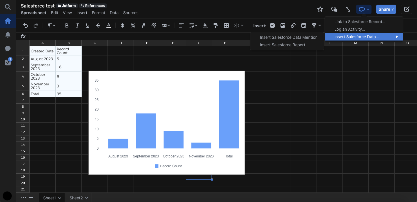 user interface of quip
