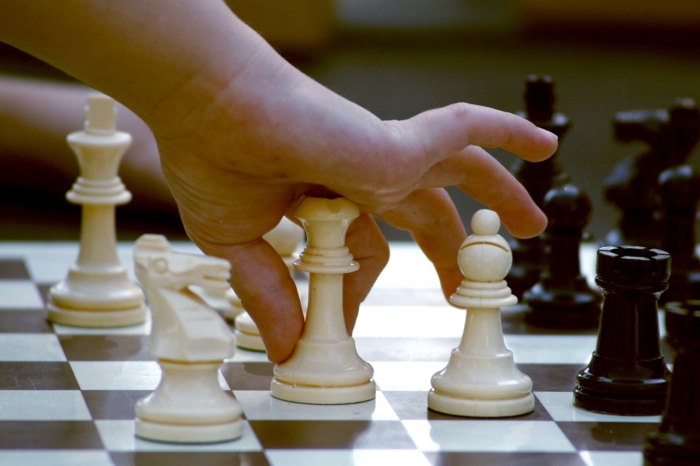 man playing chess