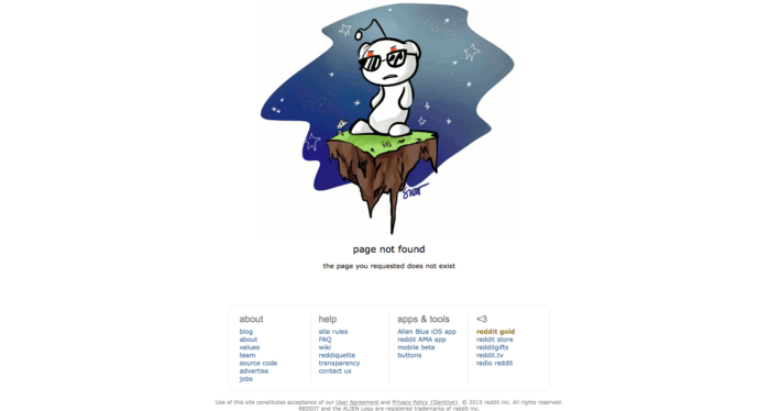 reddit error page design