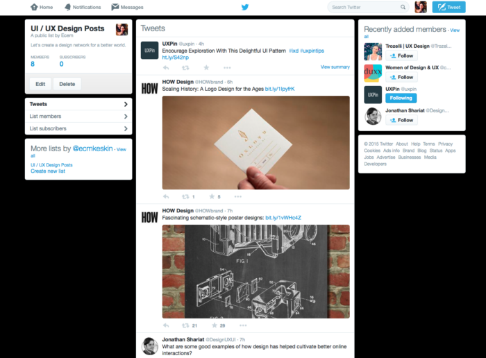 Twitter posts on design