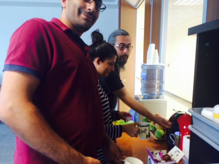designers making coffee