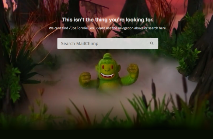 mailchimp error page design