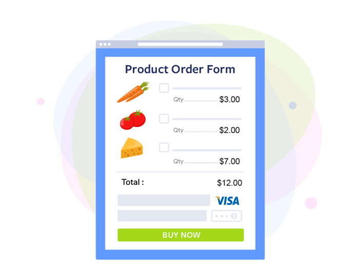 Online payment form