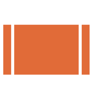 A rectangle with two lines near the left and right edges