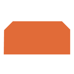 A rectangle with the top corners lopped off