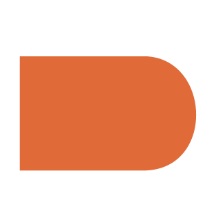 A shape that combines a rectangle with a circle shape on the right side