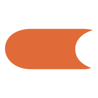 An oval shape with a crescent cut out of the right side