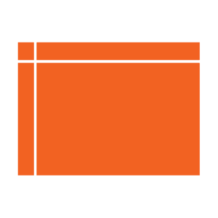 A rectangle with lines near the top and left sides
