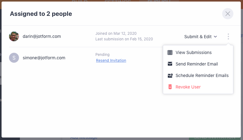 Managing assignees