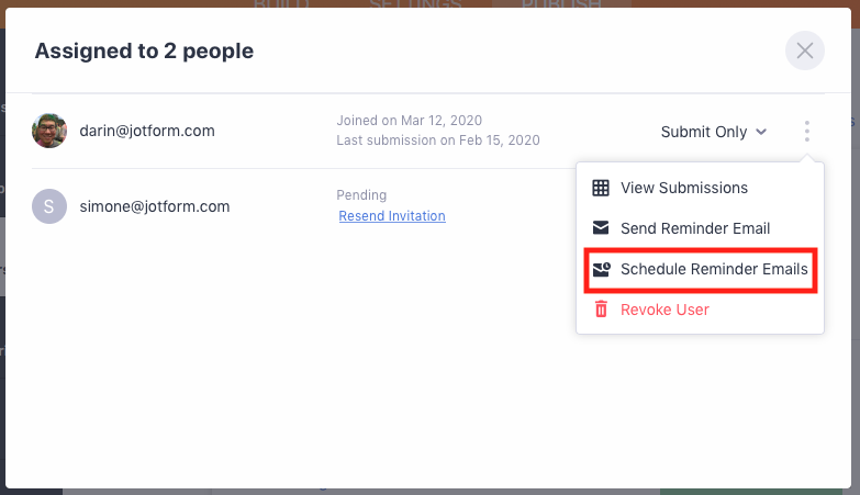 Click on Schedule Reminder Emails