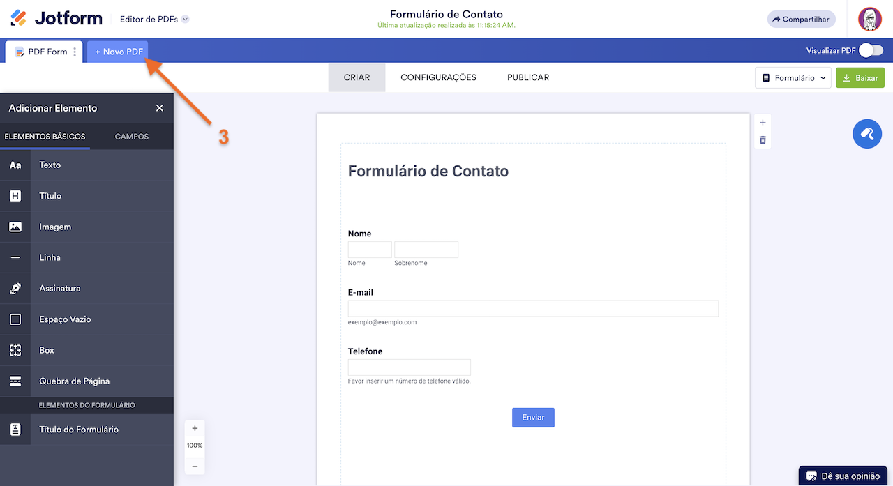 Criando um Novo PDF