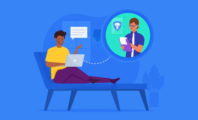 woman therapist seeing a teletherapy patient