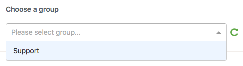 choosing a group in Zendesk