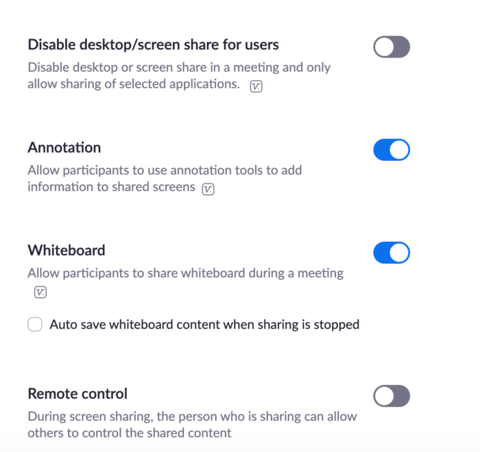 prevent users other than host from screensharing