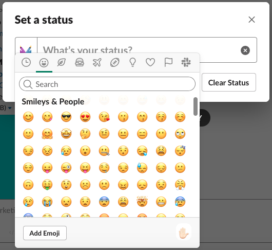 emoji in the status