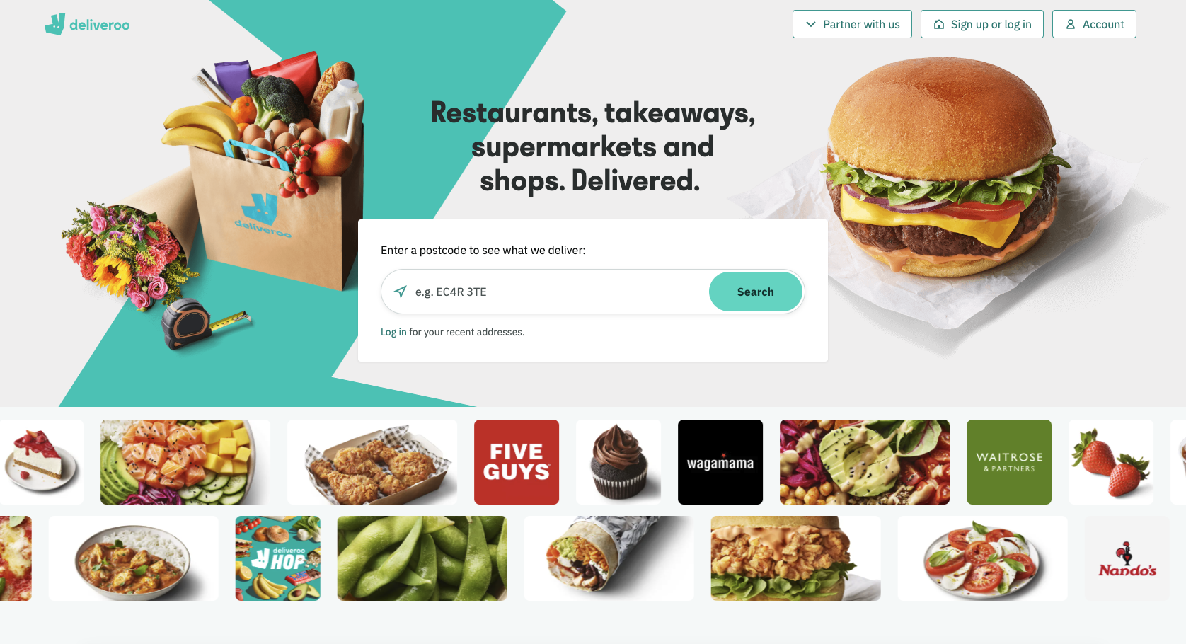 Deliveroo Landing Page