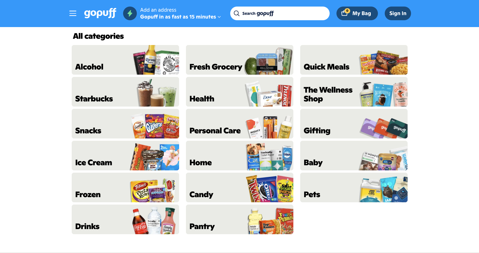 Gopuff Landing Page