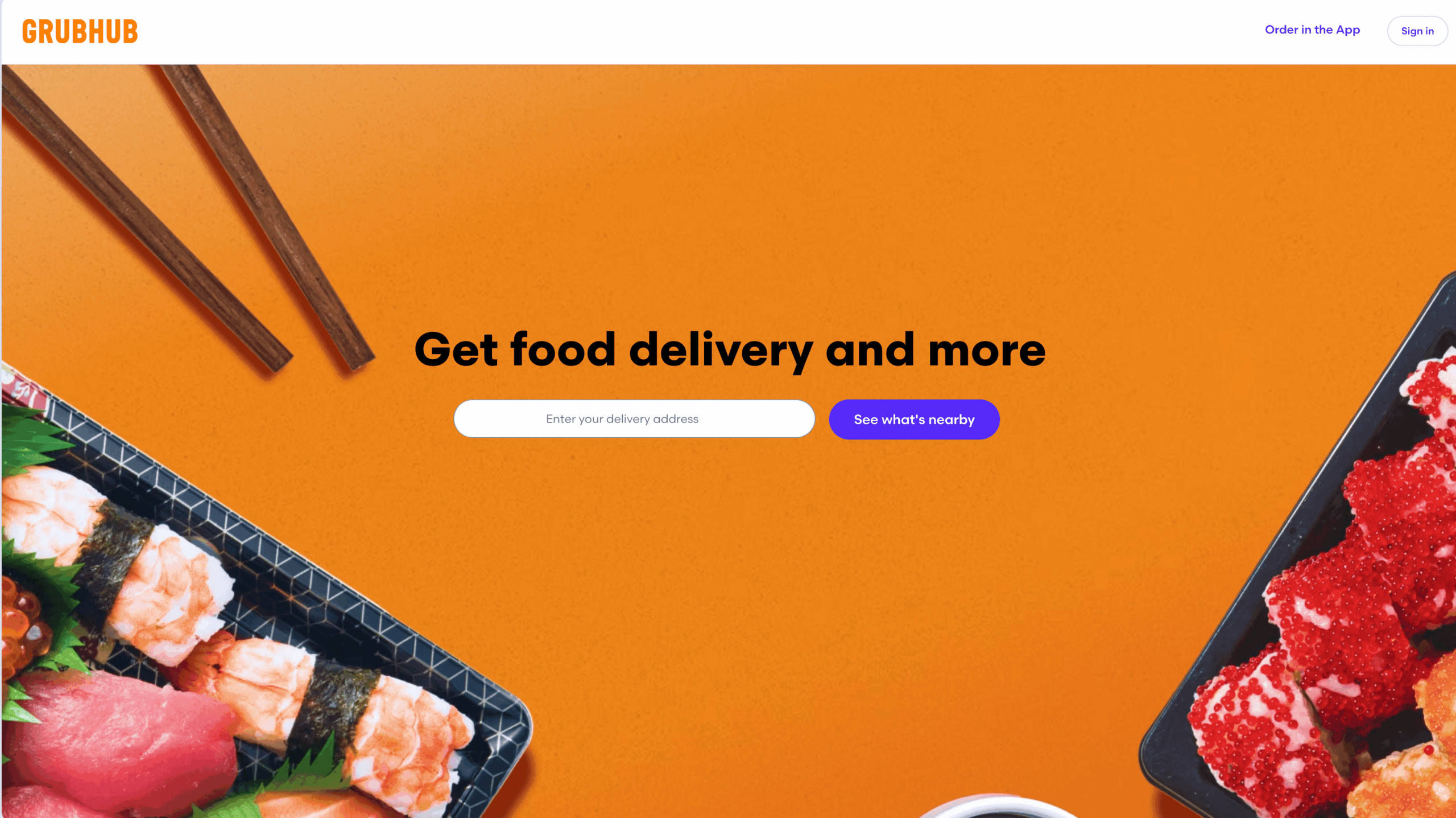 Grubhub Landing Page