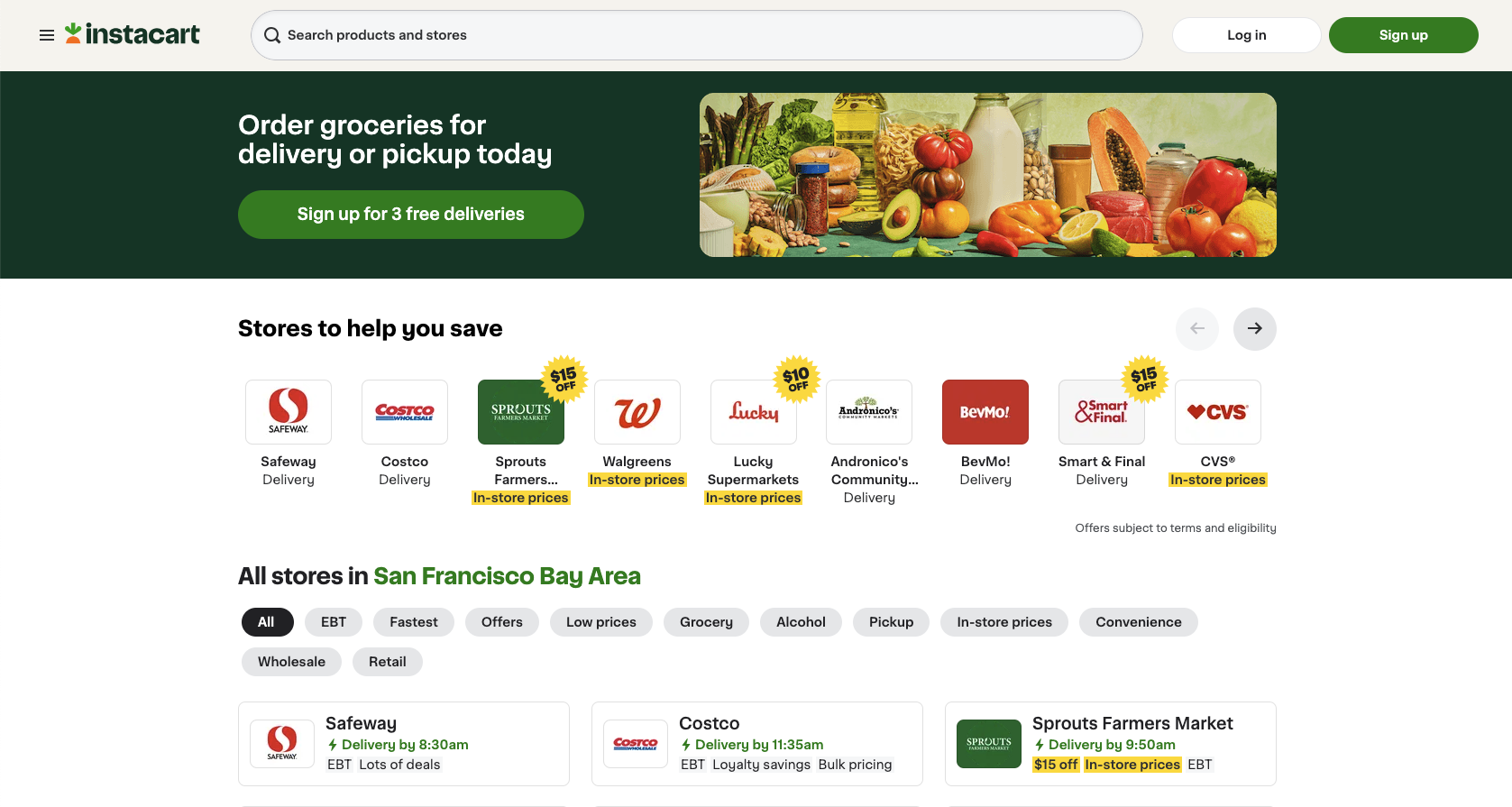 Instacart Landing Page