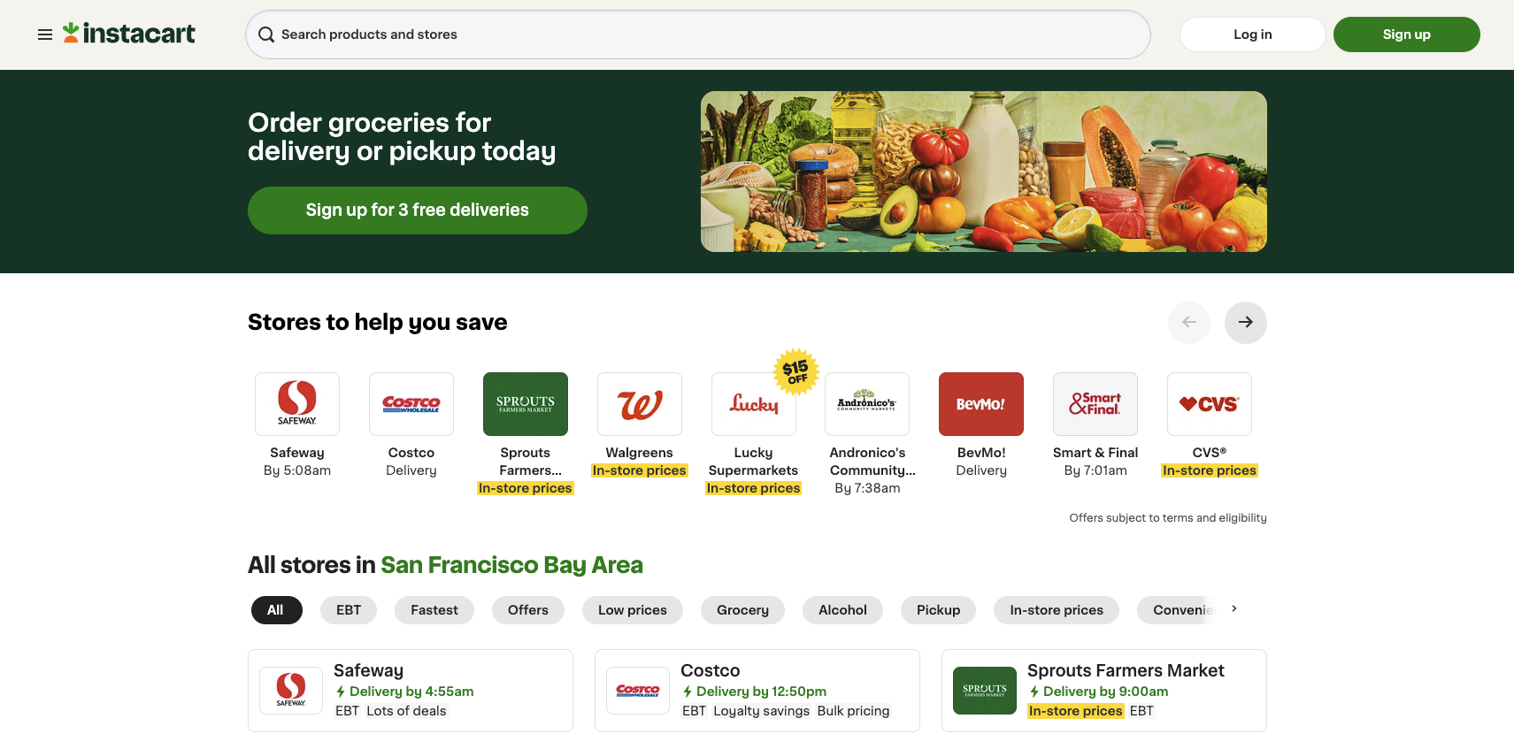 Instacart Landing Page