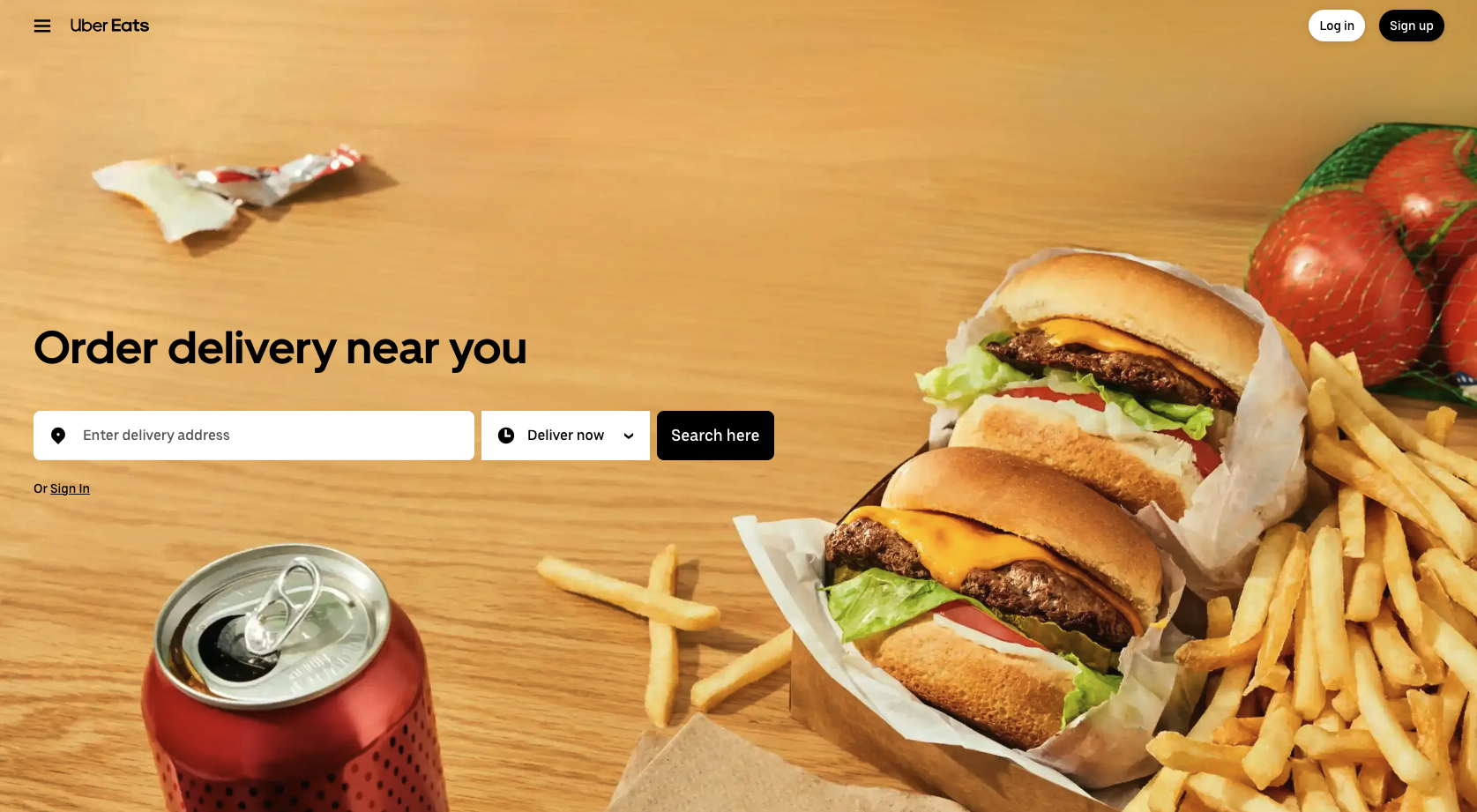 Uber Eats Landing Page