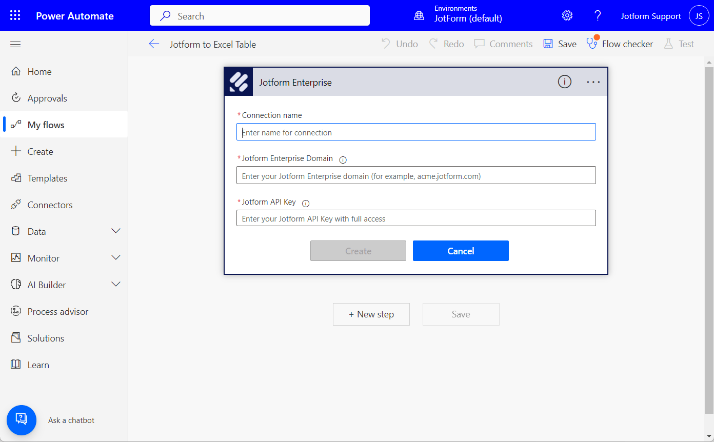 Cómo utilizar Jotform Empresarial en Microsoft Power Automate Image-3