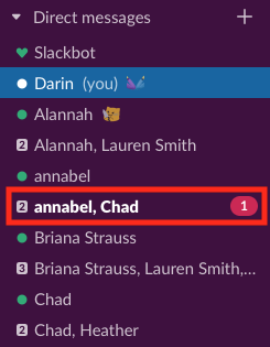 new message in bold