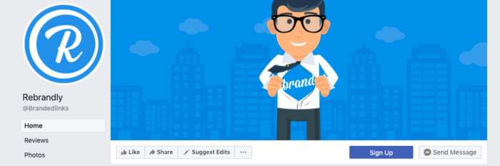 Rebrandly facebook account