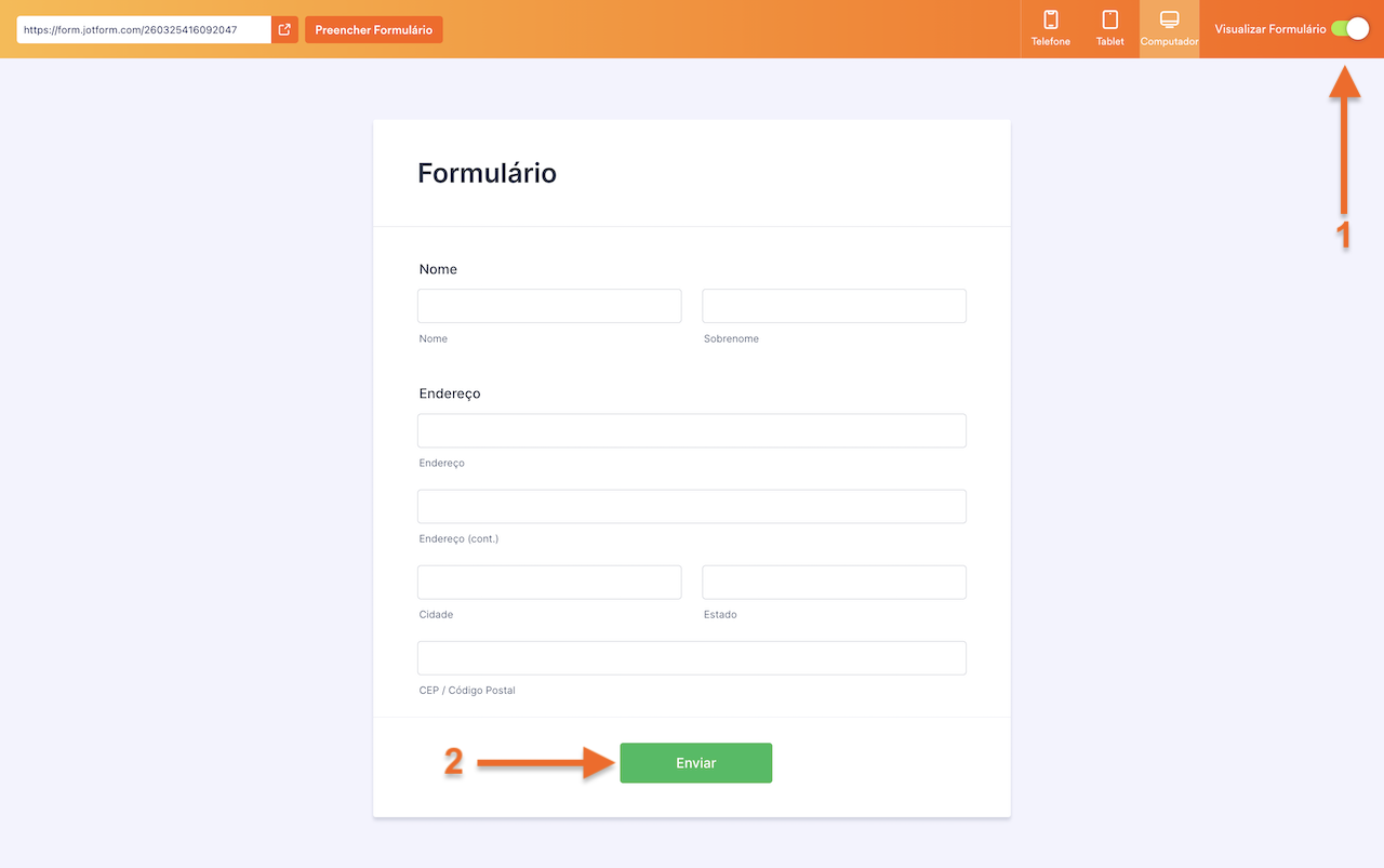 Visualizando o Formulário