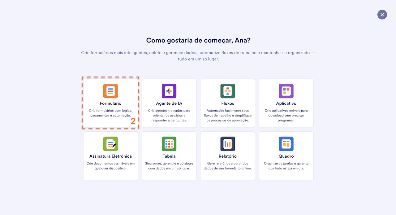 Selecionando Formulário