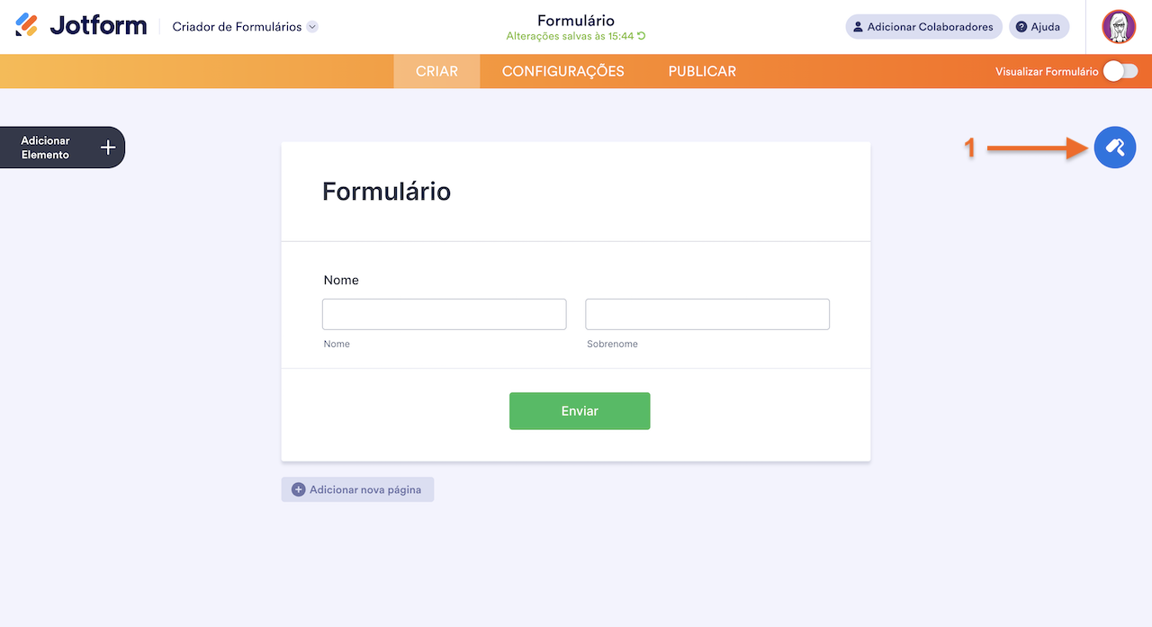 Acessando o Designer de Formulários