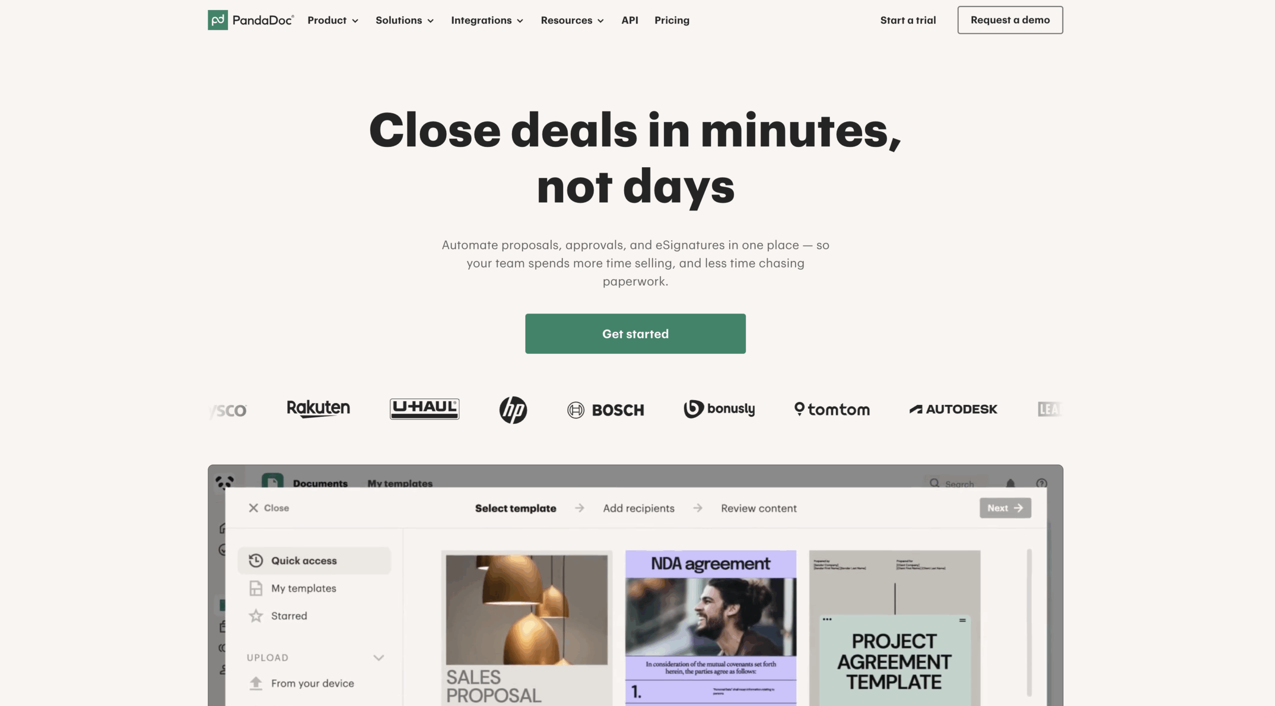 PandaDoc Landing Page
