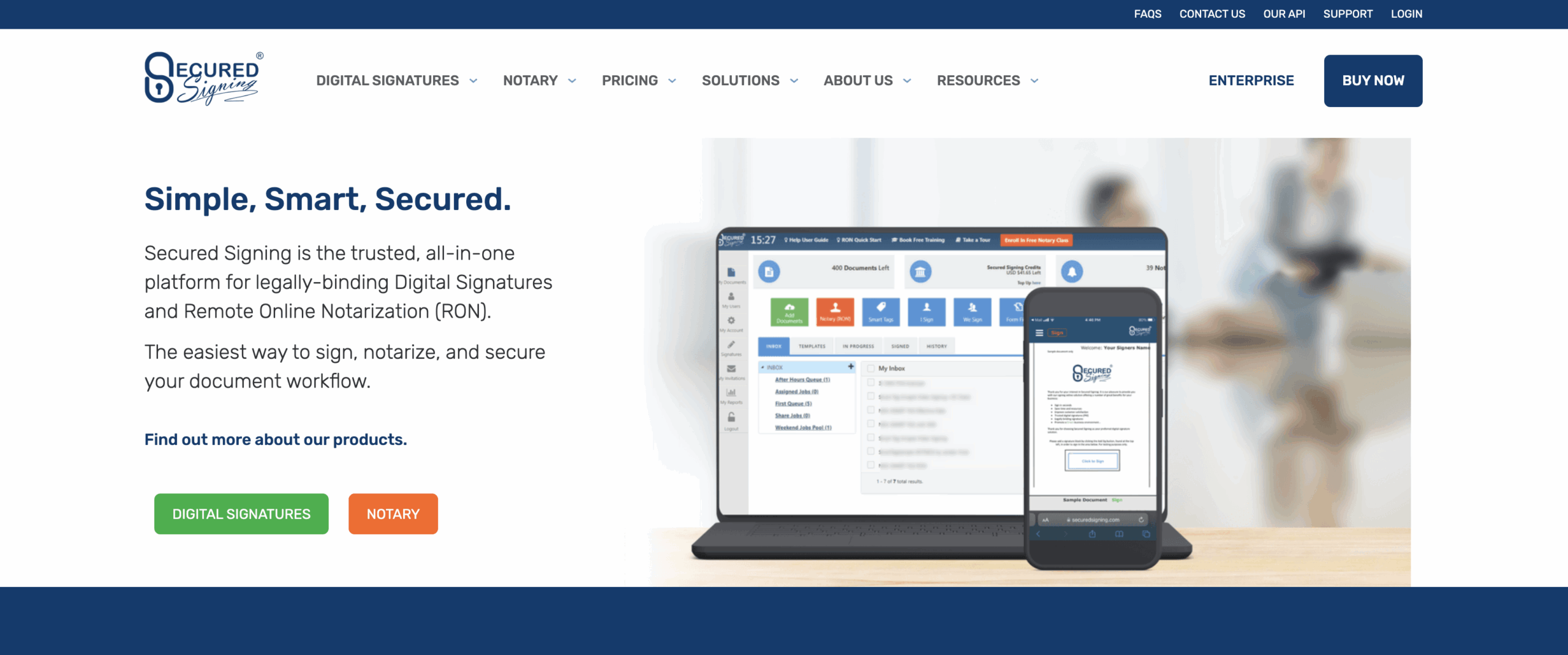 Secured Signing Landing Page