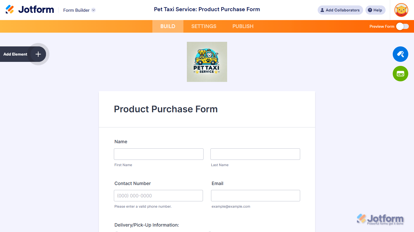 Edit existing form in Jotform Form Builder