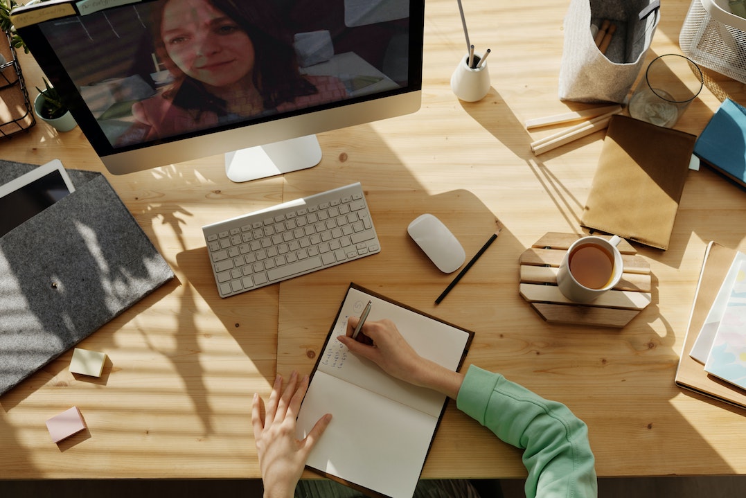 online learning student studies via computer